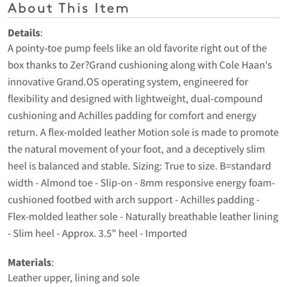 Cole Haan Grand.os Black Leather Eliza Pump 11 - Picture 8 of 8